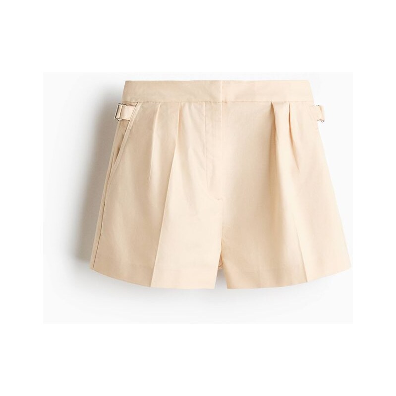 H&M - Šortky z lněné směsi - Krémová