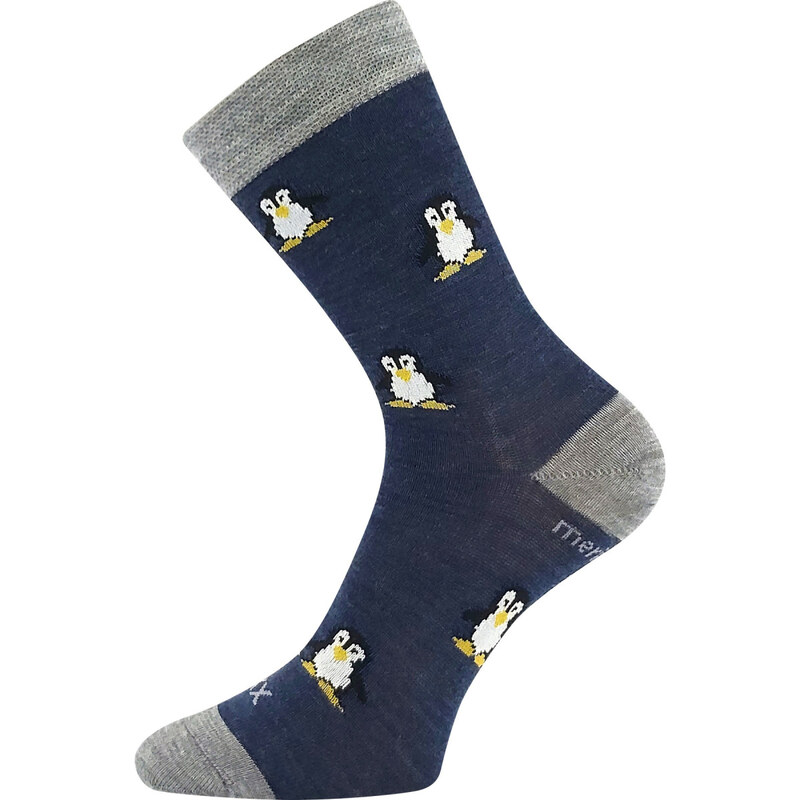 VoXX Ponožky dětské slabé z merino Penguinik s ionty stříbra jeans Vel 114811469