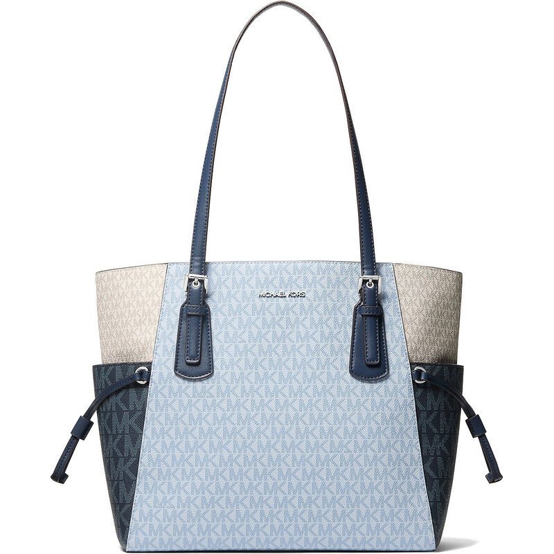 Michael Kors Voyager Large Color-Block Signature Logo Tote Bag