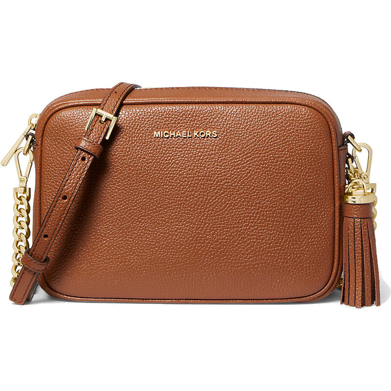 Michael Kors kožená kabelka Jet Set Crossbody hnědá 114813209