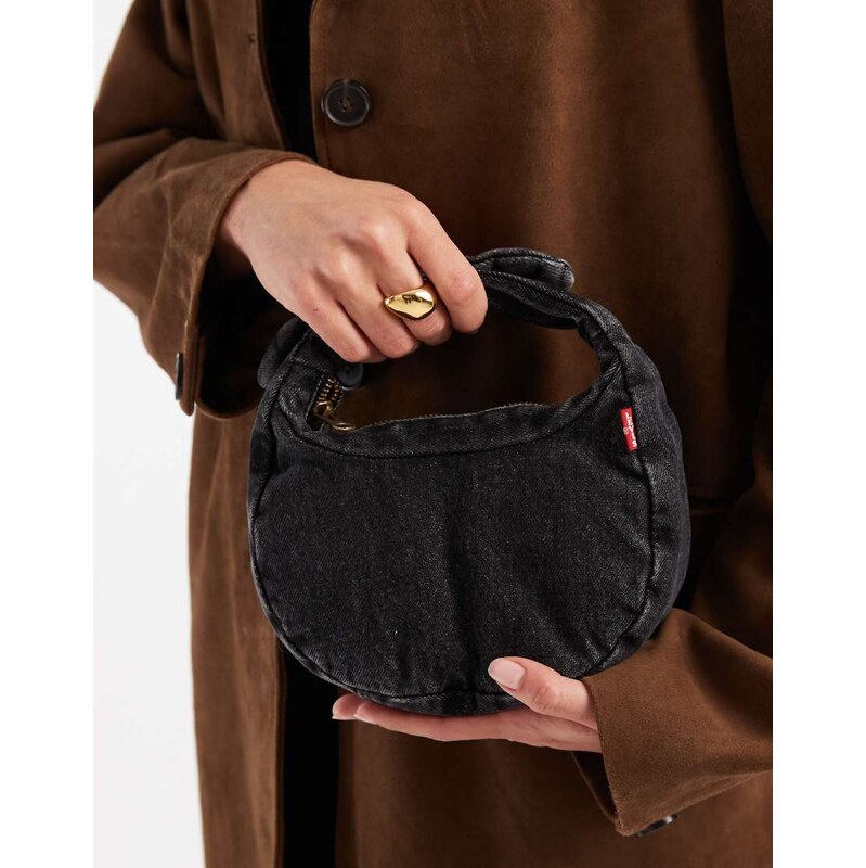 Levis Brooklyn knot bag in black denim