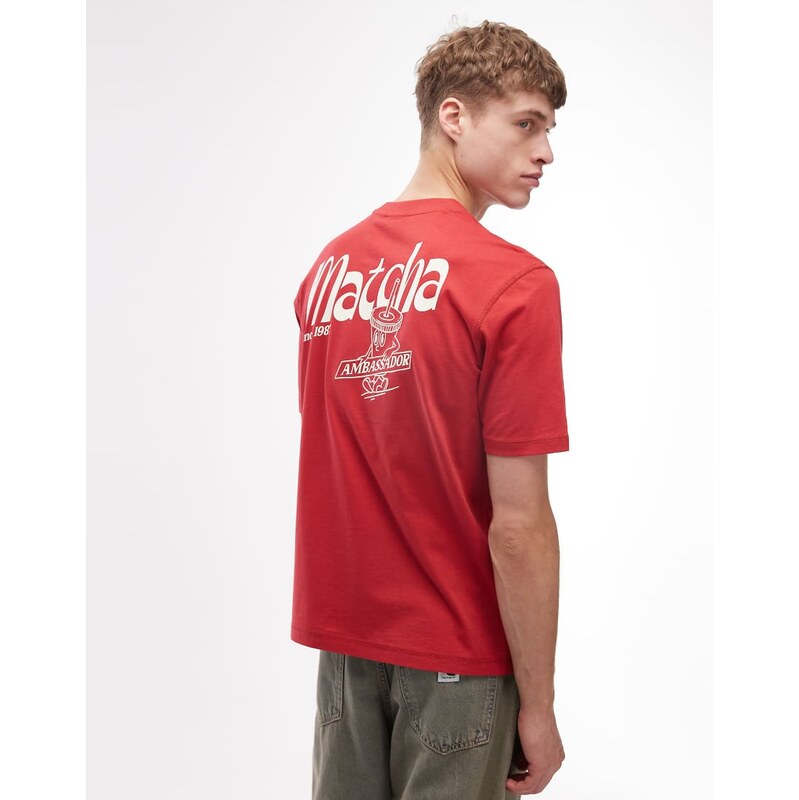 Napapijri Matcha back print t-shirt in red