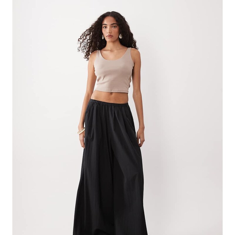 ASOS Tall ASOS DESIGN Tall super wide leg in black 115521818