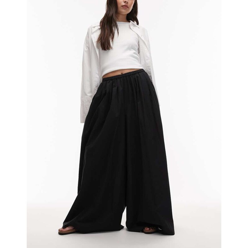 ASOS DESIGN super wide leg trousers in black