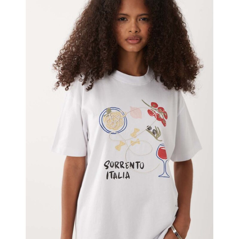 Abercrombie & Fitch oversized Sorrento graphic t-shirt in white