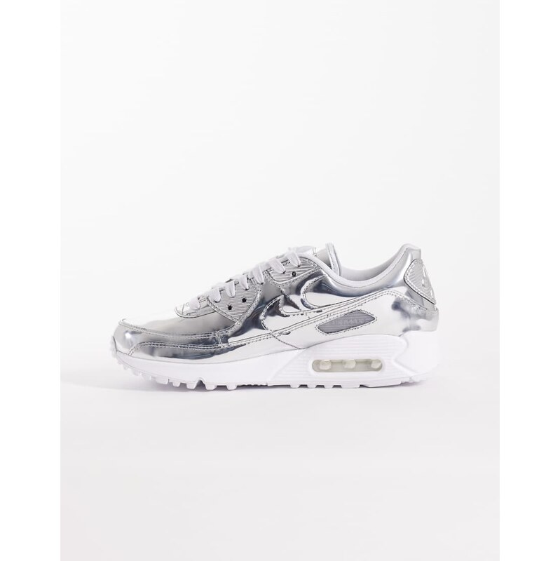 Nike Air Max 90 trainers in metallic silver