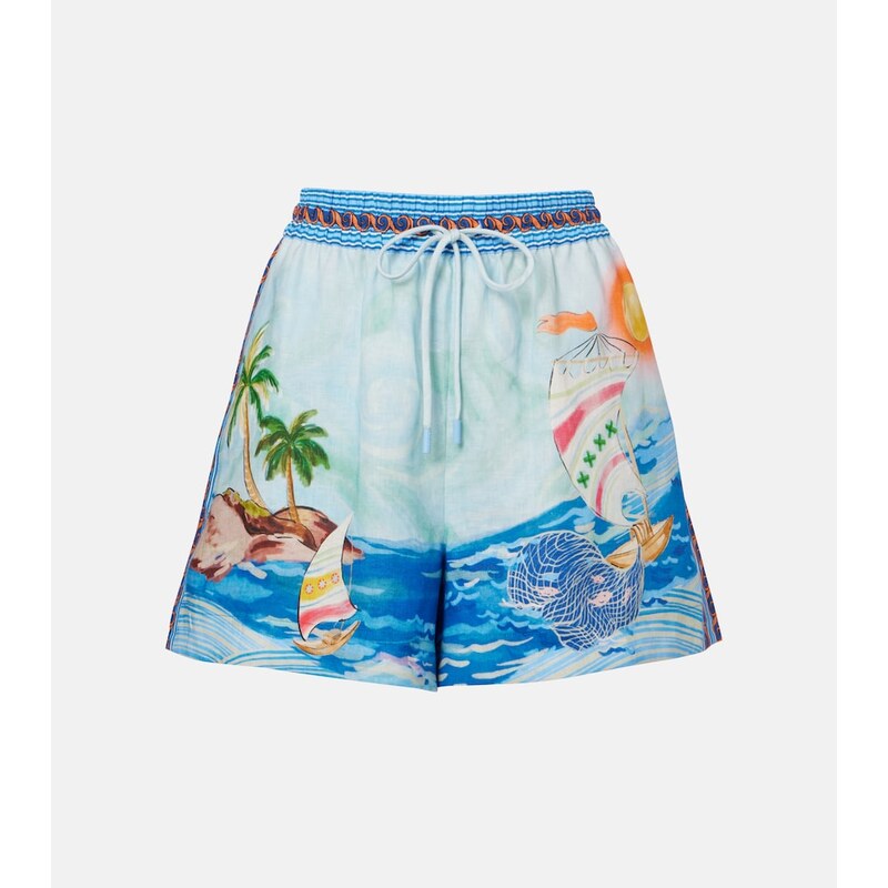 Alemais AlÃmais Printed linen shorts