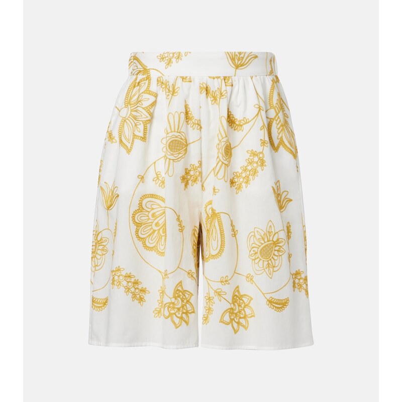 Eres Chandra embroidered cotton-blend Bermuda shorts