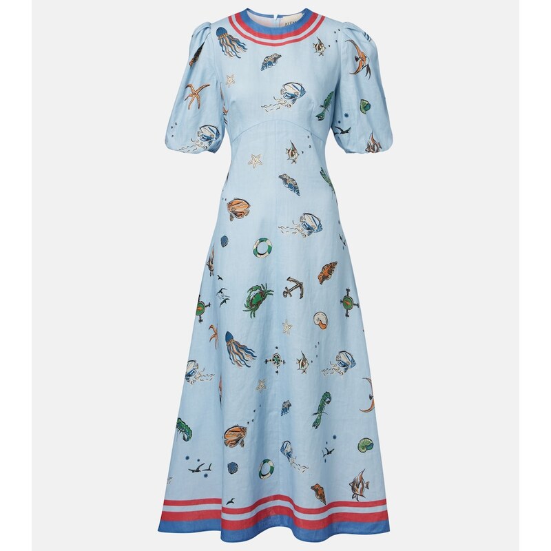 Alemais AlÃmais Printed linen midi dress