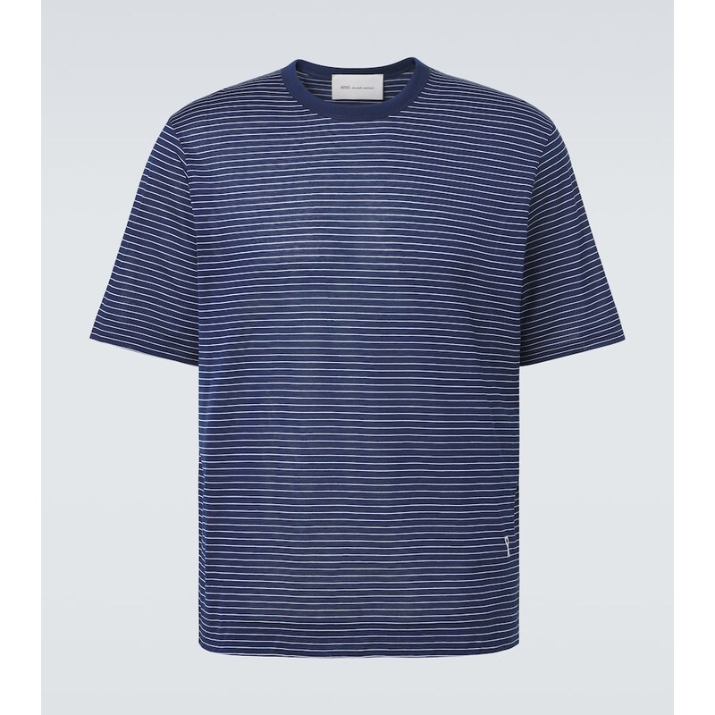 Ami Paris Striped cotton jersey T-shirt