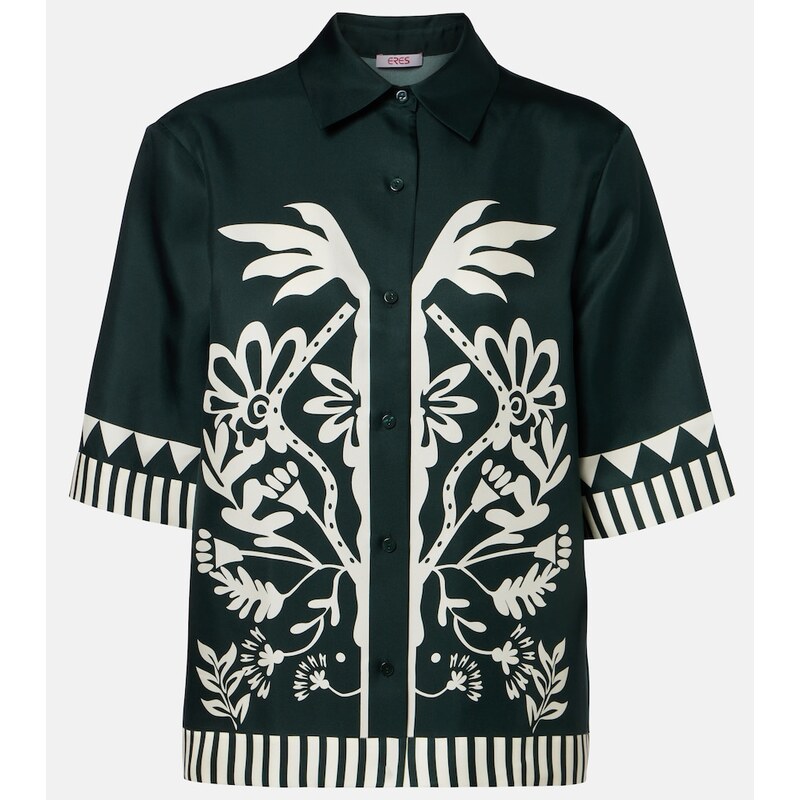 Eres Ãmeraude printed silk twill shirt