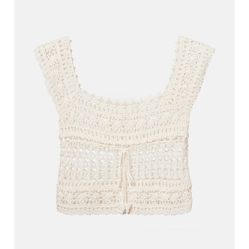 Anna Kosturova Deauville crochet cotton crop top