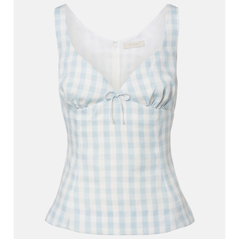 Faithfull Martuba gingham linen top