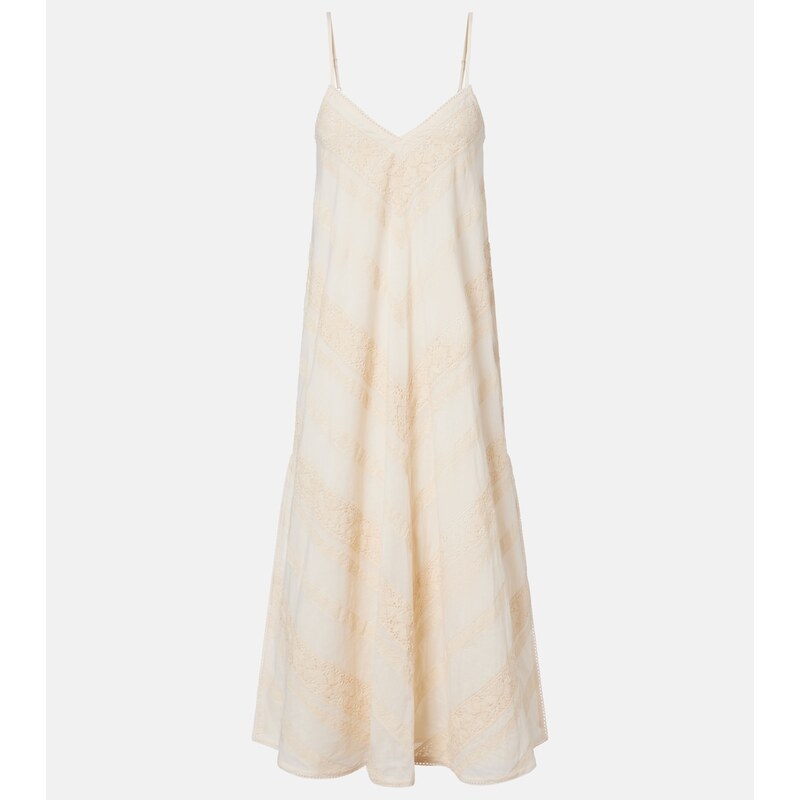 Juliet Dunn Embroidered cotton midi dress