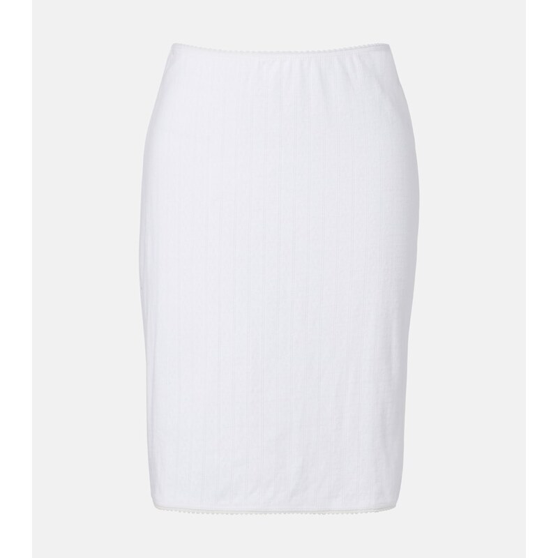 Leset Pointelle cotton midi skirt