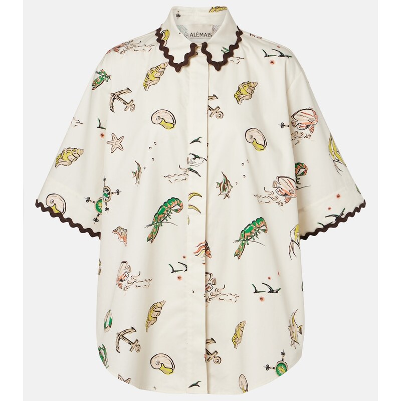 Alemais AlÃmais Printed oversized cotton shirt