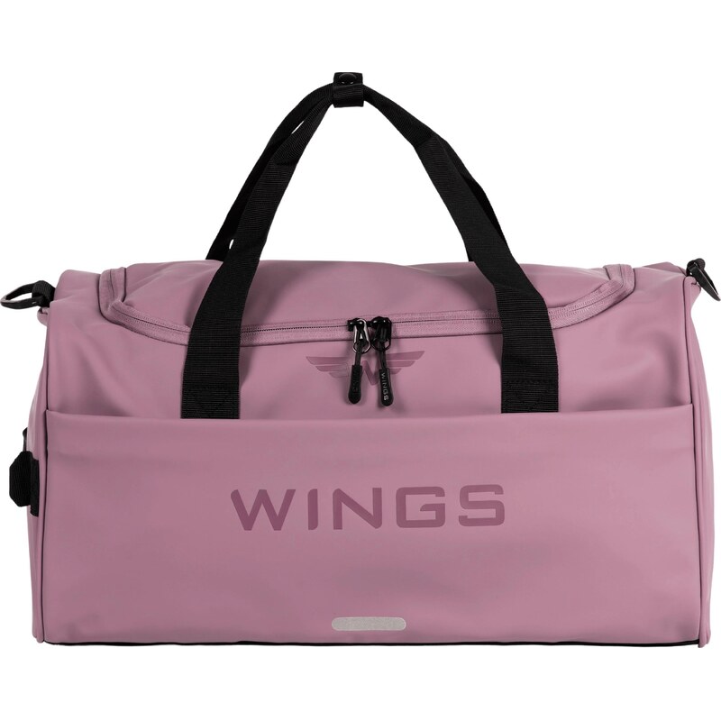 Růžová cestovní koženková taška WINGS STORK 107219512