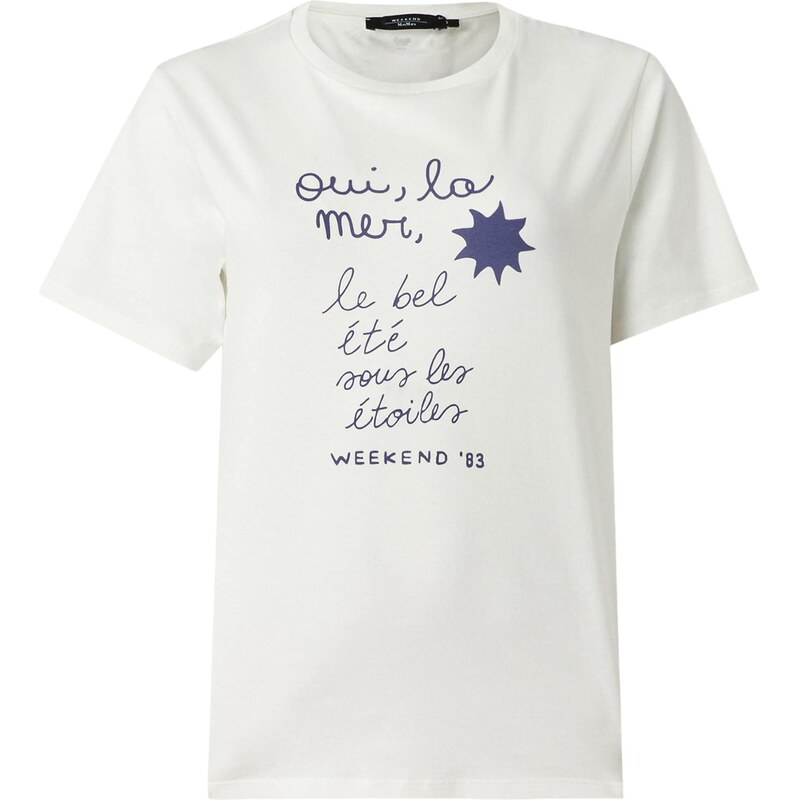 Weekend Max Mara Tričko PANTERA enciánová modrá / offwhite 114818341