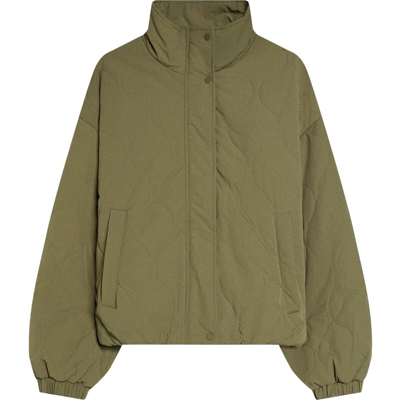 Bershka Přechodná bunda olivová 114818393
