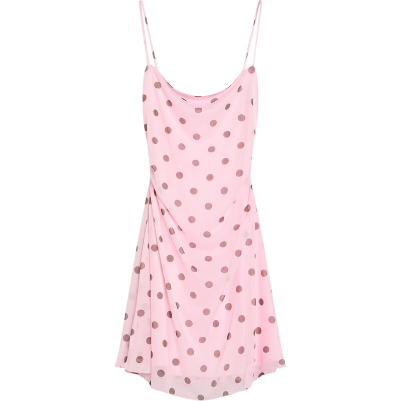 Bershka Šaty hnědá / růžová
