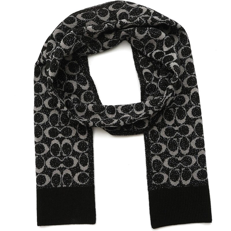 COACH Šála METALLIC SIGNATURE C SCARF béžová / černá 114818634