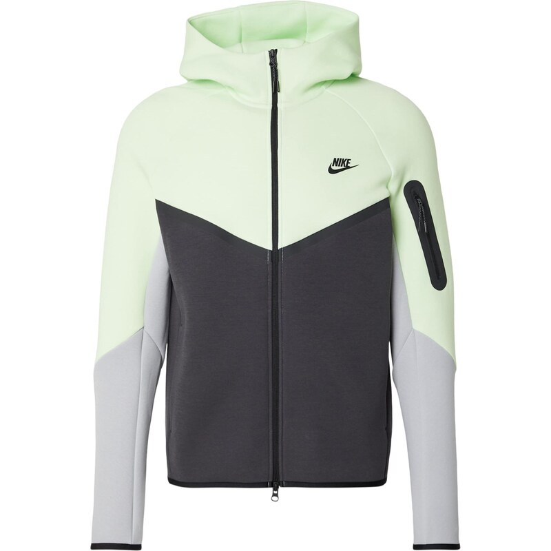Nike Sportswear Mikina 'Tech Fleece' limone / šedá / tmavě šedá