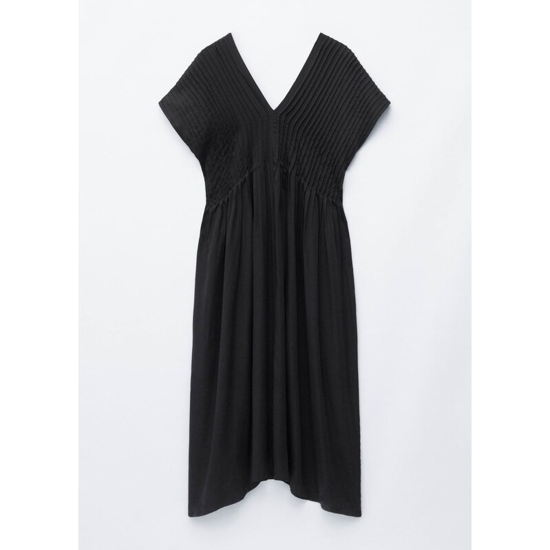 H&M - Pleated Dolman Midi Dress - černá 108131684