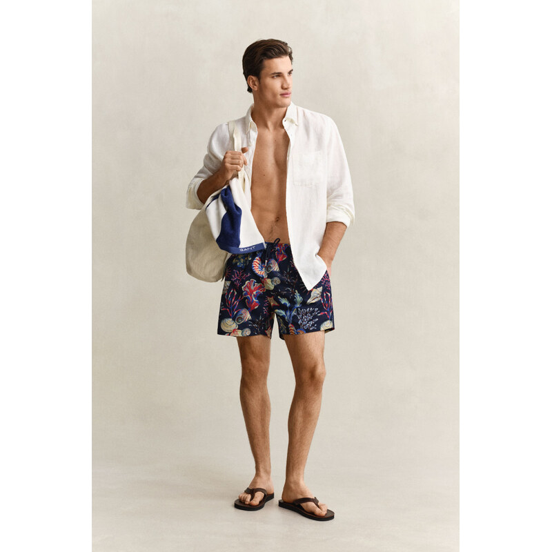 PLAVKY GANT SEAWEED PRINT SWIM SHORTS CLASSIC BLUE
