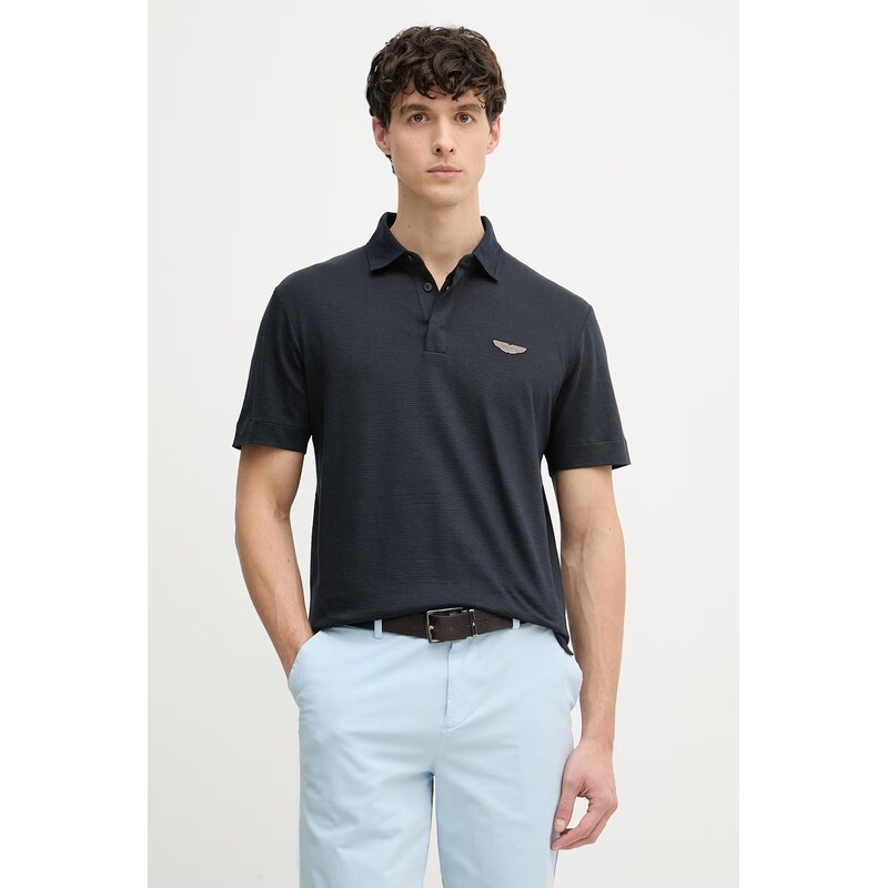 BOSS polo pánské se lnem BOSS X ASTON MARTIN