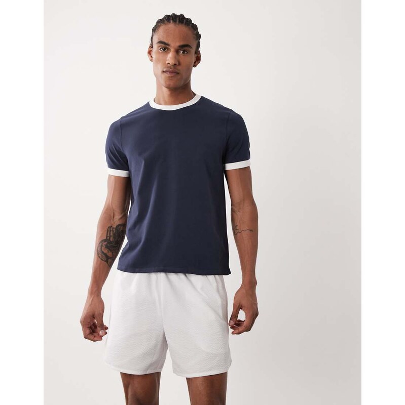 4505 quick dry seersucker 5 tennis short with zip pockets in