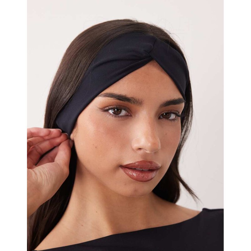 4505 twist front plush studio headband in black 115519487