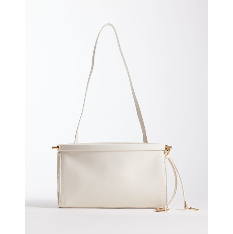 Glamorous slouch shoulder bag in cream-White