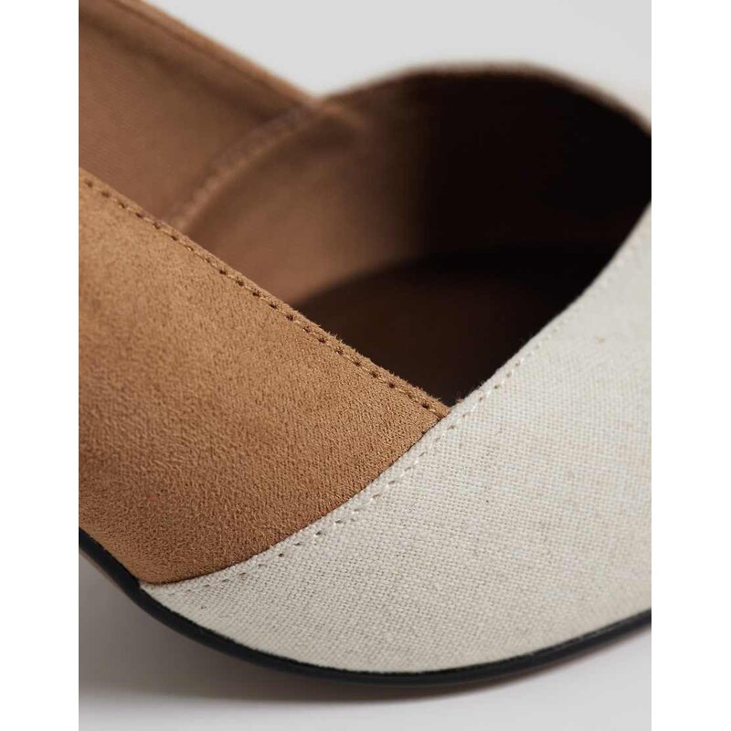 ASOS DESIGN Sabrina slingback stiletto heels in neutral mix-Blonde