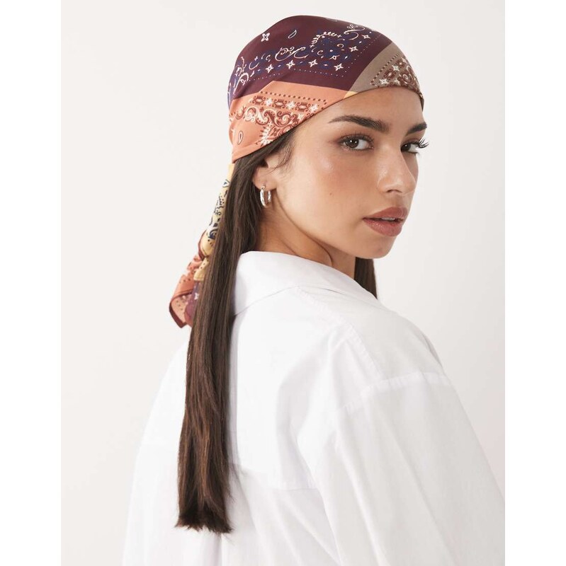 ASOS DESIGN medium headscarf in multi bandana print