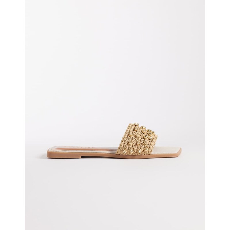 ASOS DESIGN Frida beaded flat sandals with coloured beads
