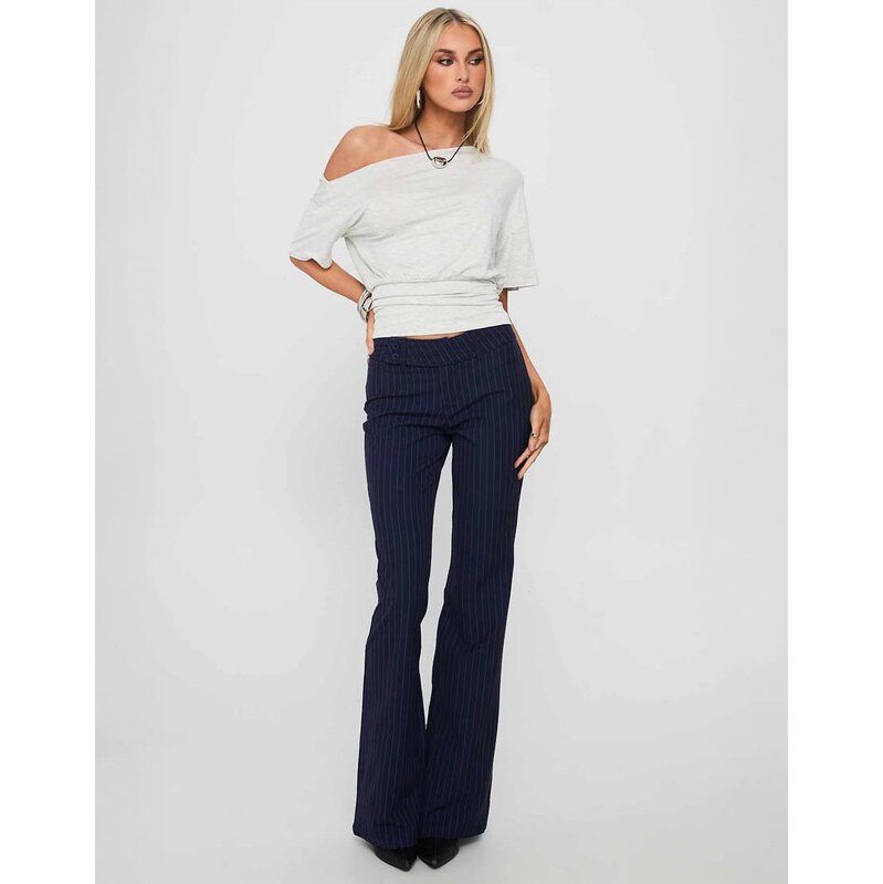 Princess Polly Kinkirk mid rise slim fit button detail flared tailored 114873486