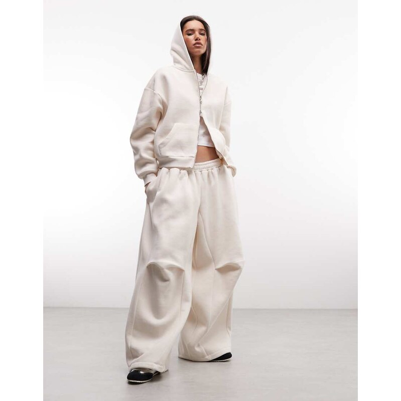COLLUSION XL baggy jogger in ivory-Grey