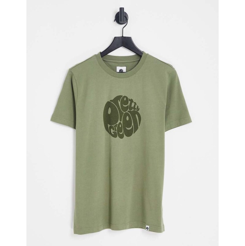 Pretty Green Gillespie logo t-shirt in khaki