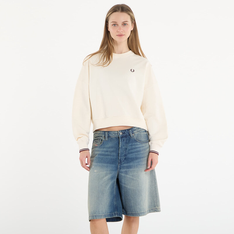 Mikina FRED PERRY Tipped Sweatshirt Ecru 10
