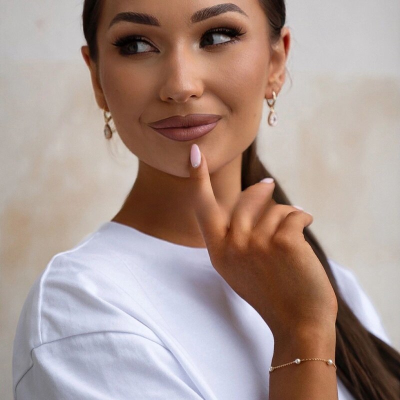 SYLVIENE Pozlacený náramek s perličkami 109093978