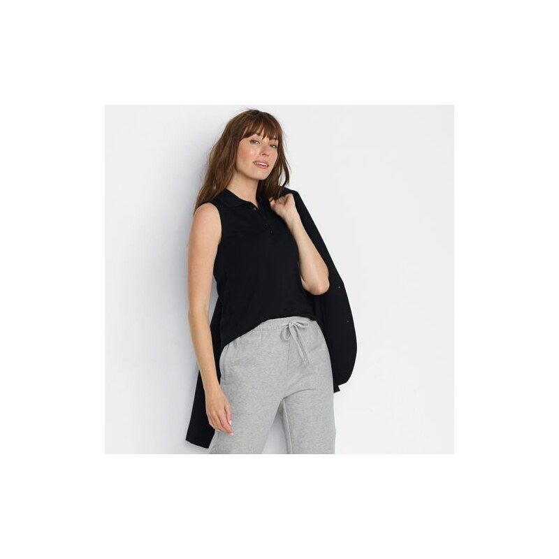 Sleeveless Polo Shirt in Supima Cotton, Women, size: 10-12, petite, 115261172