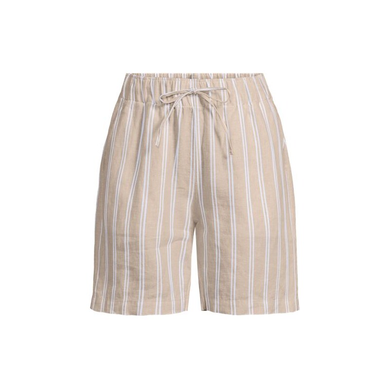 Premium Pure Linen Pull-On Shorts, Women, size: 20-22, plus, Ivory, 115261522