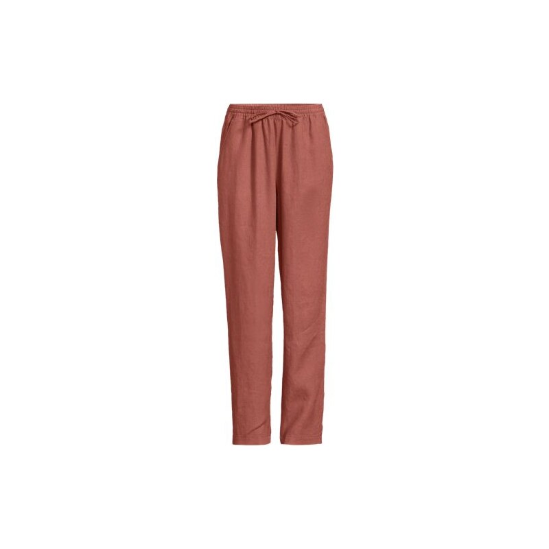 Premium Pure Linen Relaxed Tapered Pull-On Trousers, Women, size