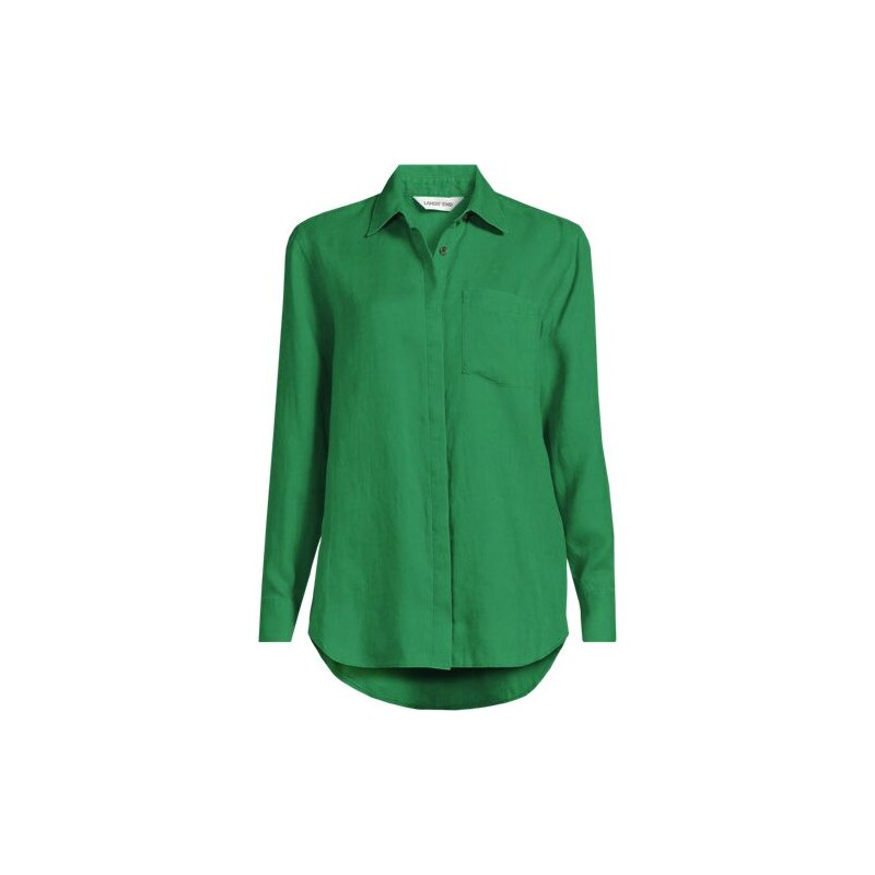 Premium Pure Linen Long Sleeve Shirt, Women, size: 2X, plus,