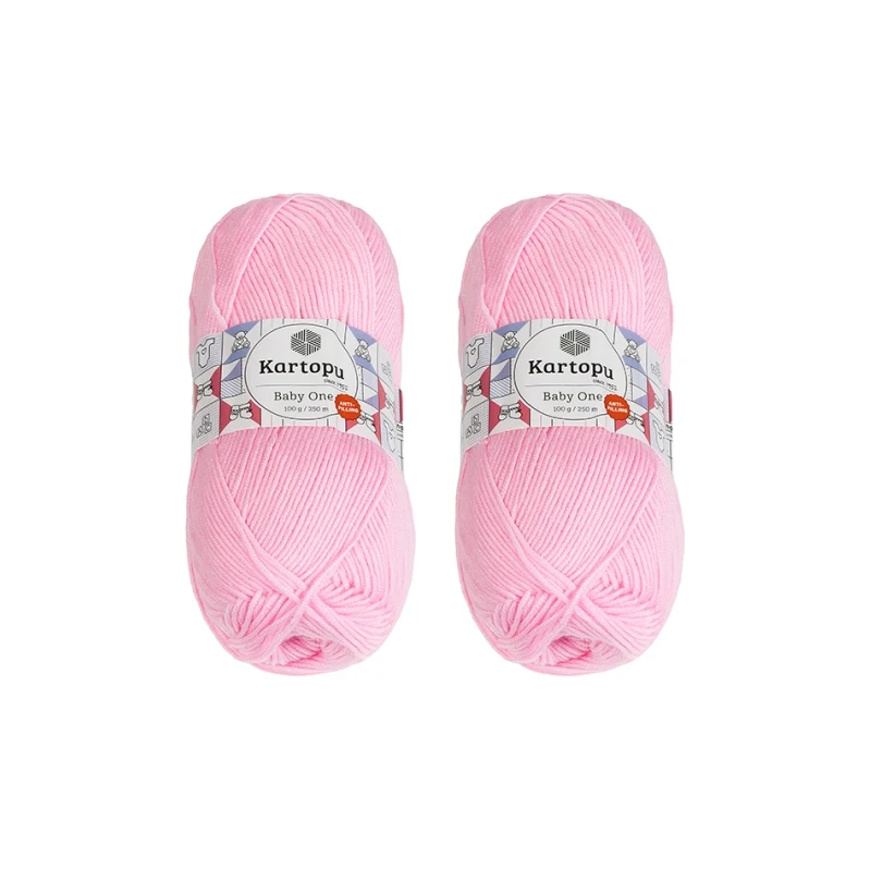 Bellatex SET 2ks Příze BABY ONE 100g / 250 m Světle růžová