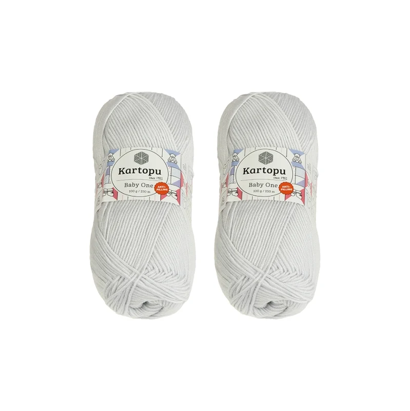 Bellatex SET 2ks Příze BABY ONE 100g / 250 m Světle šedá