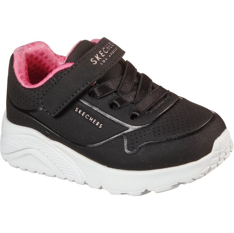Skechers Dívky Uno Lite Shoes v Černá/Růžové Zlato, Velikost 21