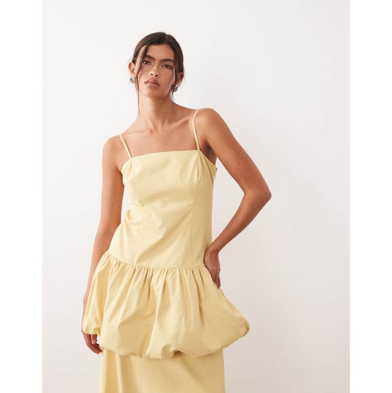 ARRANGE co-ord longline cami top with puffball in tonal buttermilk 114833544