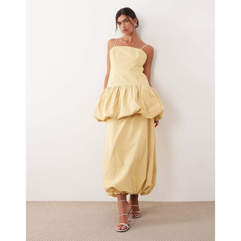 ARRANGE co-ord bubble midi skirt in tonal buttermilk-Yellow 114833545