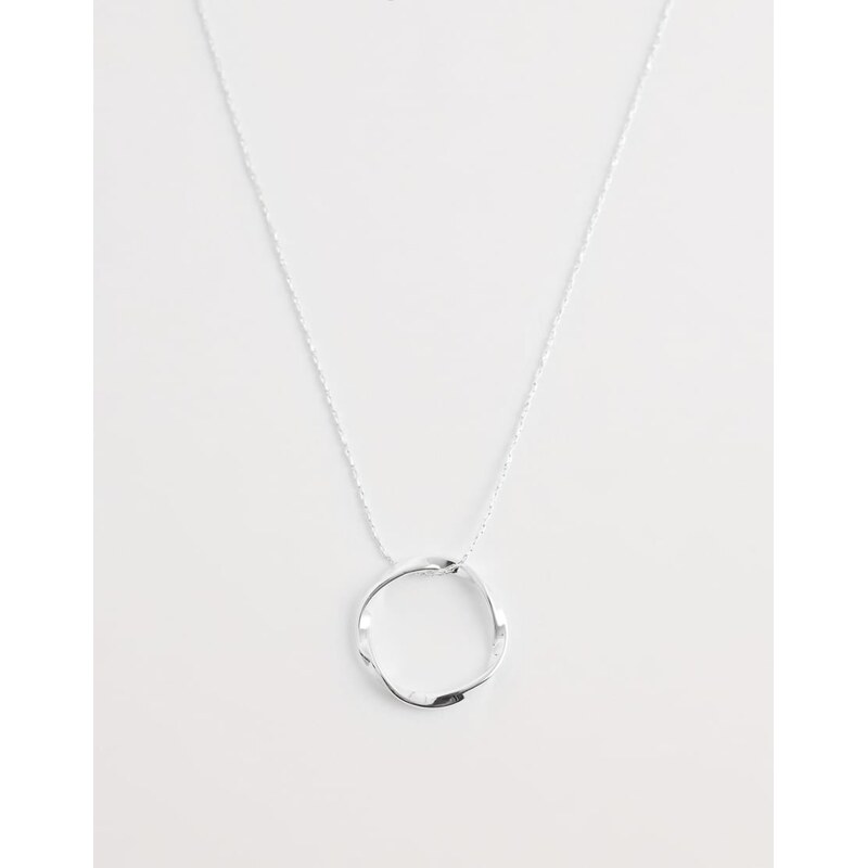 Orelia open circle chain necklace in silver 114833577
